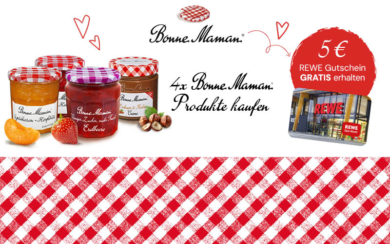REWE Kassenbon Gewinnspiel mit Bonne Maman